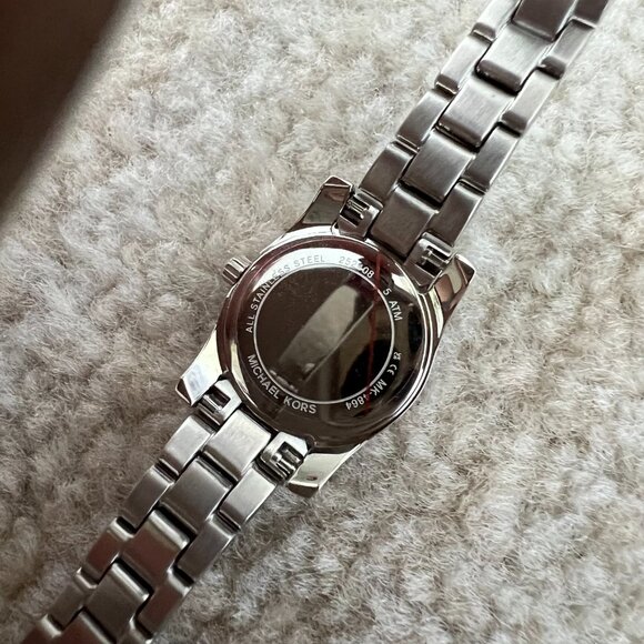 NWT Michael Kors Mini Lexington Pave Silver Tone Ladies Watch - Picture 5 of 6